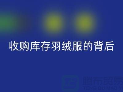 收购库存羽绒服的背后隐藏着巨大的商机-二手羽绒服必一网页版市场